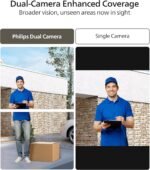 Philips Security Video Doorbell Camera (Chime Included), No Monthly Fee, Dual Cameras 2K QHD with Motion Detection, 2-Way Audio, Supports Alexa & Google Assistant, Battery/Wired Powered - Image 5