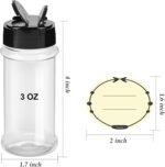 TUZAZO 3 oz Spice Bottles Plastic Seasoning Containers, 14 Pcs Clear Plastic Spice Jars with Shaker Lids and Labels BPA Free Empty for Spice, Herbs, Powders, Glitters - Image 3