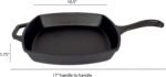 Jim Beam JB0217 10.5" Pre Seasoned Cast Iron Square Skillet for Grill, Gas, Oven, Electric, Induction and Glass", Black - Image 4