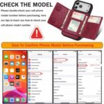 for iPhone 17 pro Wallet Case, 2-in-1 Detachable Wallet Case, Card Holder RFID Blocking, Fashionable Faux Leather Card Slot & Folding Design (Red) - Image 3