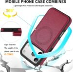 for iPhone 17 pro Wallet Case, 2-in-1 Detachable Wallet Case, Card Holder RFID Blocking, Fashionable Faux Leather Card Slot & Folding Design (Red) - Image 8