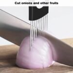 Stainless Steel Onion Slice Holder, 2025 Upgraded Vegetable Slicer Cutter, Multifunctional Lemon Tomato Potato Meat Chopper Slicing Assistant Kitchen Tool (1) - Image 4