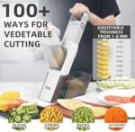 Upgrade Safe Mandoline Slicer for Kitchen,Adjustable Vegetable Food Chopper Onion Potato Fries Cutter, Veggie Salad Julienne + Dicer, with Draining basket, Kitchen Chopping Artifact, Gift - Image 4