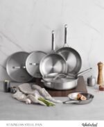 Stainless Steel Frying Pan 12 Inch with Lid, Fully Clad Tri-Ply Stainless Steel Skillet for Even Heating, Brushed Finish, Dishwasher & Oven Safe, Induction & All Stovetops Compatible - Image 3