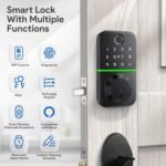 Smart Door Lock Deadbolt with Keypad: Keyless Entry Door Lock - Fingerprint Lock for Front Door - Electronic Lock with Bluetooth and APP Control - Image 4