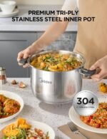 Midea 10-in-1 Electric Pressure Cooker with Slow Cooker, Steamer, Saute, Sous Vide, and Bake Modes, Stovetop & Oven Safe Stainless Steel Pot, 6 Quarts - Image 5