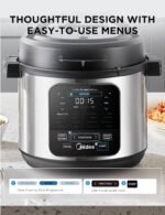 Midea 10-in-1 Electric Pressure Cooker with Slow Cooker, Steamer, Saute, Sous Vide, and Bake Modes, Stovetop & Oven Safe Stainless Steel Pot, 6 Quarts - Image 6