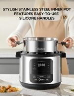Midea 10-in-1 Electric Pressure Cooker with Slow Cooker, Steamer, Saute, Sous Vide, and Bake Modes, Stovetop & Oven Safe Stainless Steel Pot, 6 Quarts - Image 7