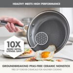 GreenPan Hybrid 8” Nonstick Stainless Steel Frying Pan, APEX Tri-Ply Thermobond PFAS-Free Ceramic Skillet, Induction & All Cooktop Compatible, Oven Temp to 850°F, Dishwasher Safe, Silver - Image 4