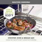 GreenPan Hybrid 8” Nonstick Stainless Steel Frying Pan, APEX Tri-Ply Thermobond PFAS-Free Ceramic Skillet, Induction & All Cooktop Compatible, Oven Temp to 850°F, Dishwasher Safe, Silver - Image 5