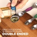 Pack of 8 Stainless Steel Magnetic Measuring Spoons Set, Dual Sided, Stackable, Adjustable Teaspoon and Tablespoon Measure Spoon with Leveler, Kitchen Gadgets - Image 5