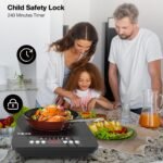 VBGK Portable induction Cooktop,110V Single Burner Induction Stove Top,1800W Induction Hot Plate Electric Burner,7 Power Levels, Kids Lock & Timer,LED touch control,Overheat Protection - Image 3