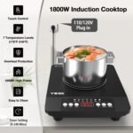 VBGK Portable induction Cooktop,110V Single Burner Induction Stove Top,1800W Induction Hot Plate Electric Burner,7 Power Levels, Kids Lock & Timer,LED touch control,Overheat Protection - Image 4