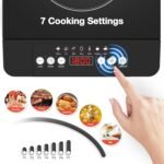 VBGK Portable induction Cooktop,110V Single Burner Induction Stove Top,1800W Induction Hot Plate Electric Burner,7 Power Levels, Kids Lock & Timer,LED touch control,Overheat Protection - Image 5