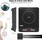 VBGK Portable induction Cooktop,110V Single Burner Induction Stove Top,1800W Induction Hot Plate Electric Burner,7 Power Levels, Kids Lock & Timer,LED touch control,Overheat Protection - Image 7