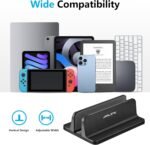 JARLINK Vertical Laptop Stand, Aluminum Laptop Holder Desktop Stand with Adjustable Dock Size (up to 17.3 inches) Compatible with All MacBook/Surface/Dell/Gaming Laptops (Black) - Image 4