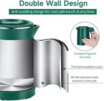 Small Electric Tea Kettle Stainless Steel, 0.8L Portable Mini Hot Water Boiler Heater, Travel Electric Coffee Kettle with Auto Shut-Off & Boil Dry Protection (Green) - Image 5