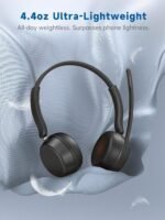 Wireless Headset with Mic for Work, Bluetooth 5.4 Headphones with AI Noise-Canceling Mic for Clear Calls, Wireless Headsets with Mic Mute & USB A/C Dongle for PC, Computer, Laptop, Black - Image 4