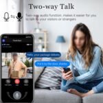 Smart Doorbell Ring, Doorbell Camera Wireless with TY App Control Infrared Night Viewing Dual-Band WiFi, Two-Way Audio Doorbell for Villa Home Office Apartment Door Use - Black/White - Image 4