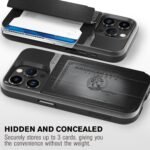 VENA vCommute for iPhone 15 Pro Max Wallet Case, [Military Grade Drop Protection] Flip Leather Cover Card Slot Holder with Kickstand - Black - Image 4