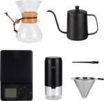 SuperCook Pour Over Coffee Dripper Set, Hand Drip Coffee Maker Set, All in One Pour Over Kit with Electric Grinder, Coffee Dripper Set, Ideal for Anniversary Birthday Gift - Image 3