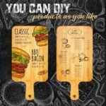 Nuenen 10 Pcs Wood Cutting Board with Handle 15.7 x 7.8 Inch Bamboo Wooden Serving Kitchen Chopping Boards for Pizza, Bread, Cheese, Charcuterie, Fruit, Vegetables(Bamboo) - Image 4