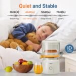 Electric Citrus Juicer, 90W High-Speed Juice Squeezer with 15,000 RPM Pure Copper Motor, Efficient Orange and Lemon Juicer for Soft Fruits, Compact Design with Easy Cleaning, White - Image 5