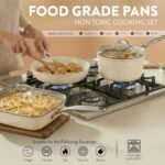 Gotham Steel Hammered 15 Pc Ceramic Cookware Set Nonstick, Pots and Pans Set Non Stick with Induction Cookware, Cooking Utensils & Steamer, Non Toxic PFOA PFOS Free, Oven & Dishwasher Safe - Image 4