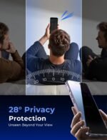MAGIC JOHN 2 Pack for iPhone 14 Pro Privacy Screen Protector 6.1 inch[Not Max], Tempered Glass, Auto Dust-Elimination Installation, Bubble Free, Anti Scratch, Case Friendly - Image 3