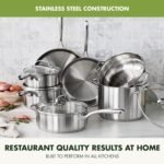 GreenPan Stainless Steel Cookware Set, 11 Piece, Induction Cookware, Dishwasher Safe, Oven Safe to 600F, Large 8QT Stock Pot, Sauce, Saute, Frying Pans, Pots & Pans Kitchen Essentials, Silver - Image 3