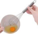 10 inch Stainless Steel Whisk, 5 inches for mixing small amounts of liquids, milkshakes, coffee, juice, etc. 2-piece set (buy 10 inches and get 5 inches as a gift) silver - Image 4