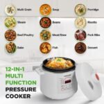 NutriChef 6 Quart Electric Pressure Cooker | 12 Function Digital Countertop Pressure Cooker | Adjustable Time & Temperature | Re-heat and Keep Warm Function | 13.1 x 11.4 IN | White - Image 3