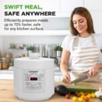 NutriChef 6 Quart Electric Pressure Cooker | 12 Function Digital Countertop Pressure Cooker | Adjustable Time & Temperature | Re-heat and Keep Warm Function | 13.1 x 11.4 IN | White - Image 5