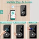 Smart Lock, 4-in-1 Keyless Entry Door Lock for Front Door, Digital Door Lock with Keypad, Bluetooth Smart Deadbolt, App Control - Image 3
