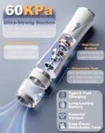 Compact Vacuum Sealer for Food, Handheld Saver Vacuum Sealer Machine with 30 Reusable Bags for Preservation & Fresh White - Image 3