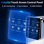 Espresso Machine 20 Bar,Touch Screen Espresso Maker with Steam Milk Frother,Stainless Steel Coffee Machine for Cappuccino Latte Americano Cold Brew,1350W Fast Heat Up System,Silver - Image 3