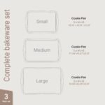 Bakken Swiss Cookie Sheet 3 Piece Set - Non-Stick, Stackable Baking Pans, White marble Deluxe Ceramic Coating – Dishwasher Safe - for Home Baking - Image 3