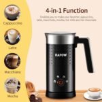 4 in 1 Electric Milk Frother: 10oz/350 mL Large Capacity Electric Milk Steamer for Hot and Cold Milk Froth - Automatic Milk Frother & Warmer for Latte, Cappuccinos, Macchiato, Hot Chocolate - Image 3