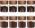 Glass Spice Jars Seasoning Containers Small Glass Jars with Lids Airtight Food Storage Canister for Kitchen Pantry Sugar Tea Coffee Bean Nuts Cookies Herbs Salt (4oz(118ml)*8 pack) - Image 3
