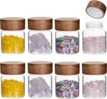 Glass Spice Jars Seasoning Containers Small Glass Jars with Lids Airtight Food Storage Canister for Kitchen Pantry Sugar Tea Coffee Bean Nuts Cookies Herbs Salt (4oz(118ml)*8 pack) - Image 5
