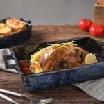 VICRAYS Ceramic Bakeware Set, Porcelain Rectangular Lasagna Pans Casserole Dish Set for Baking, Cooking, Kitchen, Cake Dinner, Banquet and Daily Use, 3 PCS, 15 x 8.5 Inches(Blue) - Image 6