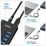 AGEEN 16-Port USB 3.2 Gen 2 Hub, 10Gbps High-Speed Aluminum Powered Hub with 96W Adapter, Individual Switches & Surge Protection for PC/Laptop, Flash Drive, Printer, Camera - Image 5