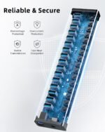 AGEEN 16-Port USB 3.2 Gen 2 Hub, 10Gbps High-Speed Aluminum Powered Hub with 96W Adapter, Individual Switches & Surge Protection for PC/Laptop, Flash Drive, Printer, Camera - Image 6