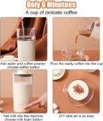 5-In-1 Portable Electric Kettle DIY Differen Drinks, 110V Milk Tea Machine Coffee Maker Auto Stir Milk Foam Maker 350ML Personal Travel Mug, 7Minutes Fast Boiling - Image 4