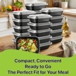 Meal Prep Containers [10 Set] x [16 oz] with Lids, 1 compartment, Stackable, Reusable, Leakproof, Food Safe, Microwave, Freezer & Dishwasher Safe for Food Prep Storage Bento (10 Set, 16 oz) - Image 4