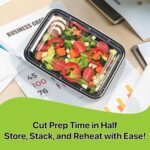 Meal Prep Containers [10 Set] x [16 oz] with Lids, 1 compartment, Stackable, Reusable, Leakproof, Food Safe, Microwave, Freezer & Dishwasher Safe for Food Prep Storage Bento (10 Set, 16 oz) - Image 5