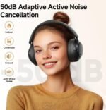 QCY H3 PRO Adaptive ANC Wireless Headphones Over Ear, 50dB Active Noise Cancellation with Multiple Modes, LDAC Hi-Res Wireless Audio, 55H Playtime, Custom EQ via App, Bluetooth 5.4 - Image 3