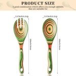 Gudamaye Pakkawood Wooden Salad Server Set,10.5 inch Salad Tongs for Serving including Salad Mixing Dinner Fork and Spoon,Long Handle Salad Server Set - Image 3
