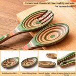 Gudamaye Pakkawood Wooden Salad Server Set,10.5 inch Salad Tongs for Serving including Salad Mixing Dinner Fork and Spoon,Long Handle Salad Server Set - Image 4