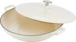 Amazon Basics Enameled Cast Iron Covered Round Casserole Skillet with Lid for Oven, 3.3-Quart, White - Image 3